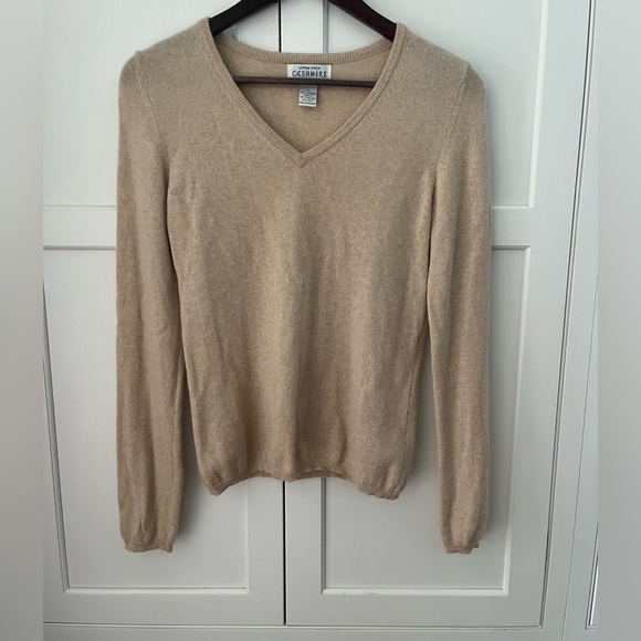 Sutton Studio Vintage 100% Cashmere Sweater Women’s Sz. S Bloomingdale’s beige - Picture 1 of 5